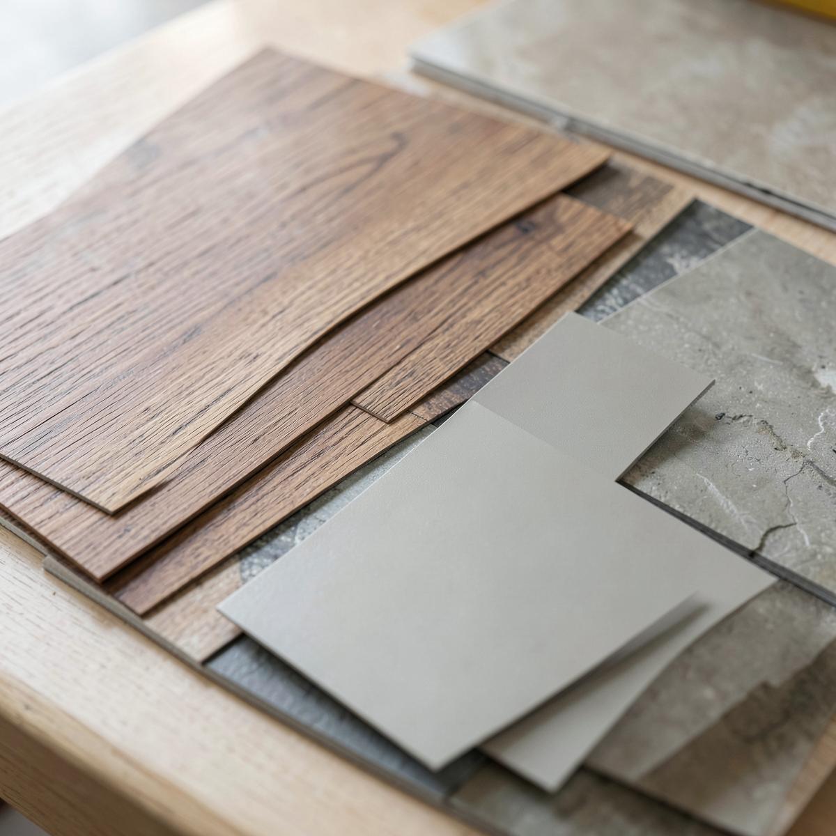 Muestras de materiales y acabados para el interiorismo de una reforma
